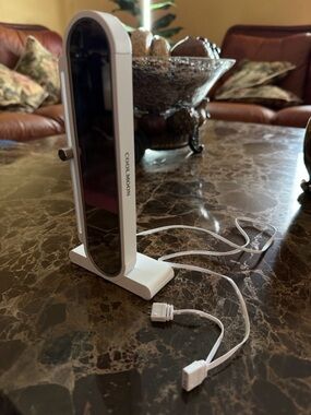 White Desktop USB LED Ring Light with Mirror